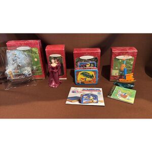 Lot of 4 Hallmark Keepsake Ornaments Scuffy Superman Scarlett Noah's Ark